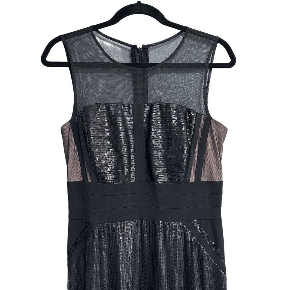 Calvin Klein Black Sequin Mesh Insert Trumpet Hem… - image 5